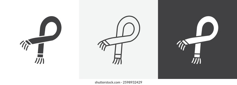Scarf icons in Thin line black color. flat simple vector symbols illustration.