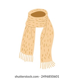 Scarf isolated on white background. Warm cozy accessory. Vector hand drawn illustration