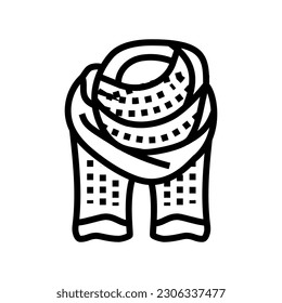 scarf knitting wool line icon vector. scarf knitting wool sign. isolated contour symbol black illustration