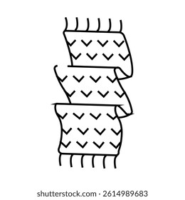 scarf knitting wool line icon vector. scarf knitting wool sign. isolated contour symbol black illustration