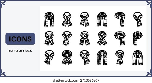 Schal Knoten Symbol Set Kollektion