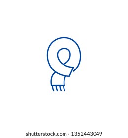 Scarf line icon concept. Scarf flat  vector symbol, sign, outline illustration.