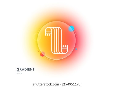 Icono de línea de bufanda. Botón de desenfoque degradado con gafas. Señal de accesorio de pañuelo. Símbolo usado del cuello de tejido. Diseño de vidrio transparente. Icono de línea de bufanda. Vector