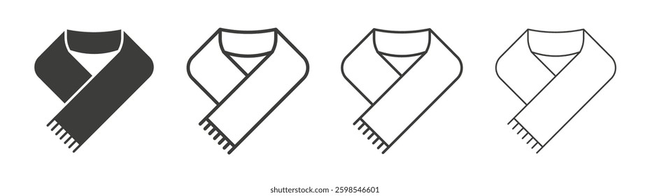 Scarf line icon vector illustration set.