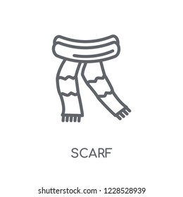 Scarf linear icon. Modern outline Scarf logo concept on white background from Winter collection. Suitable for use on web apps, mobile apps and print media.