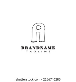 plantilla de diseño de icono de logo de la bufanda ilustración vectorial moderna negra