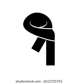 scarf logo icon  silhouette flat