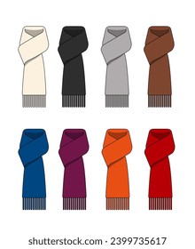 Scarf (muffler) Vektorgrafik-Vorlagensatz