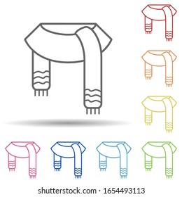 Scarf in multi color style icon. Simple thin line, outline vector of woman accessories icons for ui and ux, website or mobile application