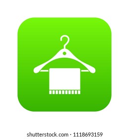 Scarf on coat hanger icon digital green for any design isolated on white vector illustration