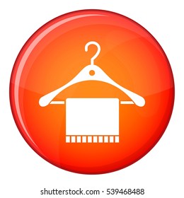 Scarf on coat hanger icon in red circle isolated on white background vector illustration