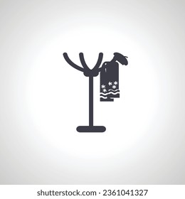 scarf on a Coat Hanger isolated icon on white background