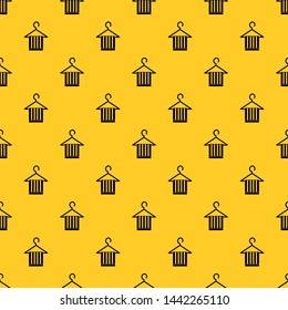 Scarf on a coat hanger pattern seamless vector repeat geometric yellow for any design