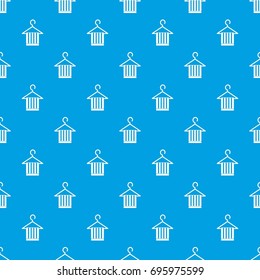 Scarf on a coat hanger pattern repeat seamless in blue color for any design. Vector geometric illustration