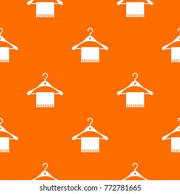 Scarf on coat hanger pattern repeat seamless in orange color for any design. Vector geometric illustration