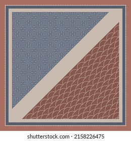scarf with ornament combination design