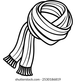 scarf outline coloring book page line art illustration digital drawing