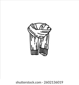 scarf outline illustration. scarf black line illustration