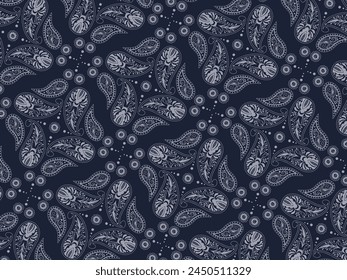Scarf Paisley Seamless Bandana Repeat Vector Pattern