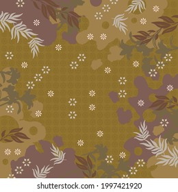 Patrón de bufanda con diseño abstracto de hojas y flores. Motivo de hijab