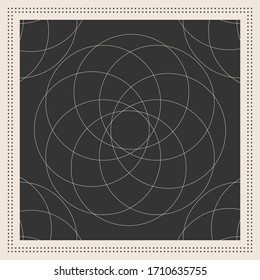 scarf pattern with black and off white color 