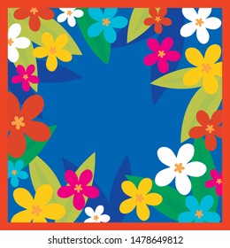scarf pattern with colorful flower design