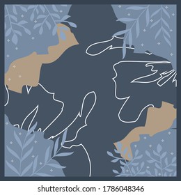 Scharfmuster-Design mit blauer Farbkombination