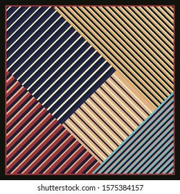 Scarf pattern design with colorful stripes