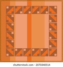 diseño de patrones de bufanda. Ornamento geométrico con marco, borde. Banana, chal, pañuelo, manteles para la impresión de tela textil 