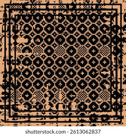 scarf pattern design inspired by persoan art in vector format