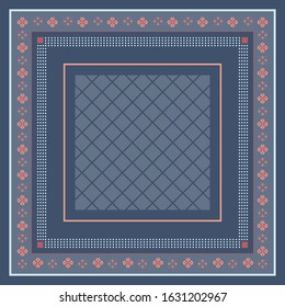 Scarf pattern design on navy blue. Hijab motif
