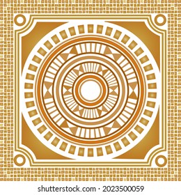  diseño de patrones de bufanda en rojo. Ornamento geométrico con marco, borde. Banana, chal, pañuelo, manteles para la impresión de tela textil 