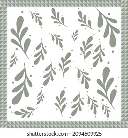 scarf pattern design on red. Geometric ornament with frame, border. Bandanna, shawl, scarf, tablecloth design for textile fabric print 