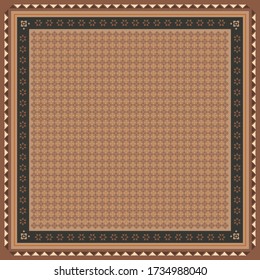 Scarf pattern with ethnic design on brown