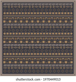 Scarf pattern with ethnic motif. Woman silk scarves design. Hijab fashion