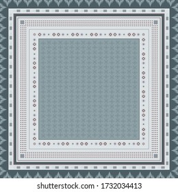 Scarf pattern with geometric ethnic ornament. Hijab design