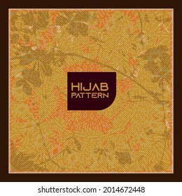 Scarf pattern with geometry ornament. Hijab design with lines motif
