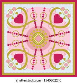 Scarf pattern - illustration textile pattern