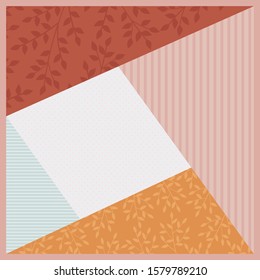 scarf pattern with leaf and line design