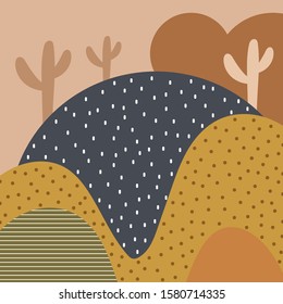scarf pattern with nature illustration design