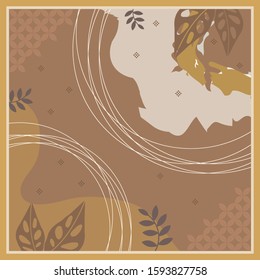 scarf pattern on brown background with abstract design