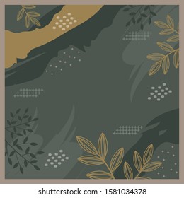 scarf pattern on green background with leaf and ornament design