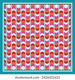 Scarf pattern with polka dot motif. Silk scarves design