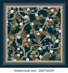 ilustración de diseño textil de patrón de bufanda