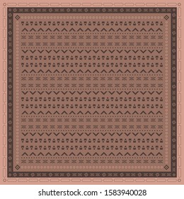 Skorpmuster mit traditionellem ethnischem Design auf Braun. Hijab-Mode