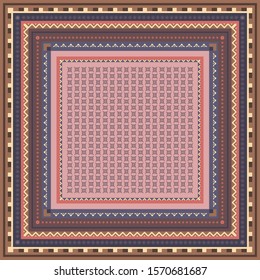Scarf pattern with traditional ethnic motif design