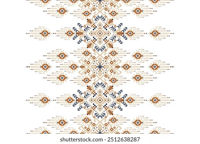 Padrão de cachecol,padrão de ponto transversal floral sobre fundo branco,ilustração vetorial,bordado oriental étnico geométrico,estilo asteca,background.design abstrato para textura,tecido,roupas,decoração.