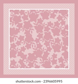 scarf with pink flower pattern design