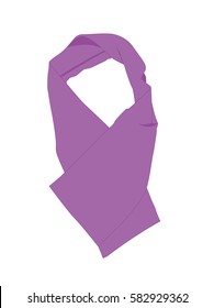 Scarf pink realistic vector illustration isolated