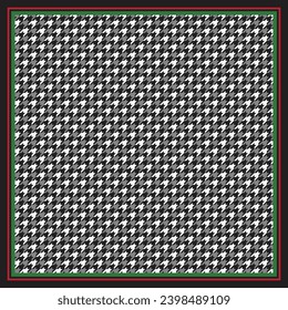 Scarf with plaid ornament pattern. Palestine hijab motifs